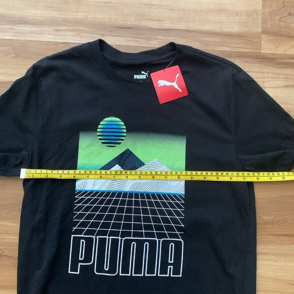 PUMA Men's T-Shirt Small Black Cotton Crew Neck NWT - Picture 2 of 9
